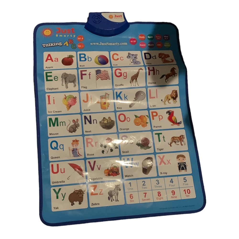 Just Smarty Interactive Alphabet Poster, Best Educational ABCs and 123s 21”X16”